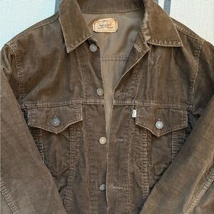 Vintage 90s Levi's Men's Dark Brown Corduroy Jacket